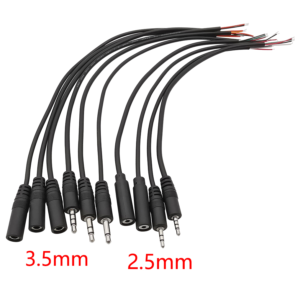1/5 Uds 2,5mm 3,5mm Mono Cable de Audio estéreo macho hembra conector Jack 2/3/4Pin Cable de extensión DIY auricular micrófono Cable de reparación