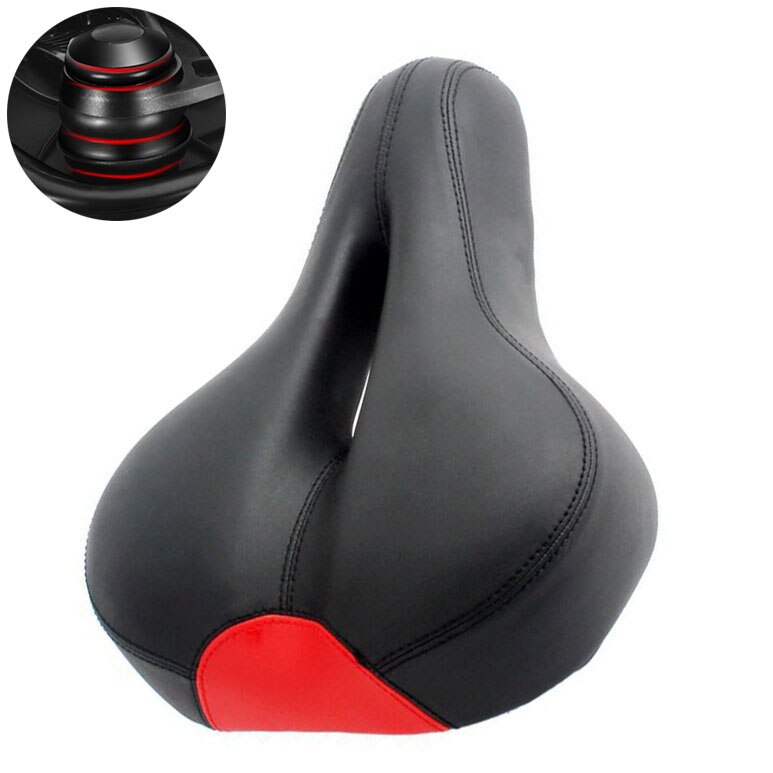 Sillín de bicicleta de GEL 3D para hombre y mujer, asiento grueso para bicicleta de montaña y carretera, hueco, transpirable, cómodo y suave: Red I