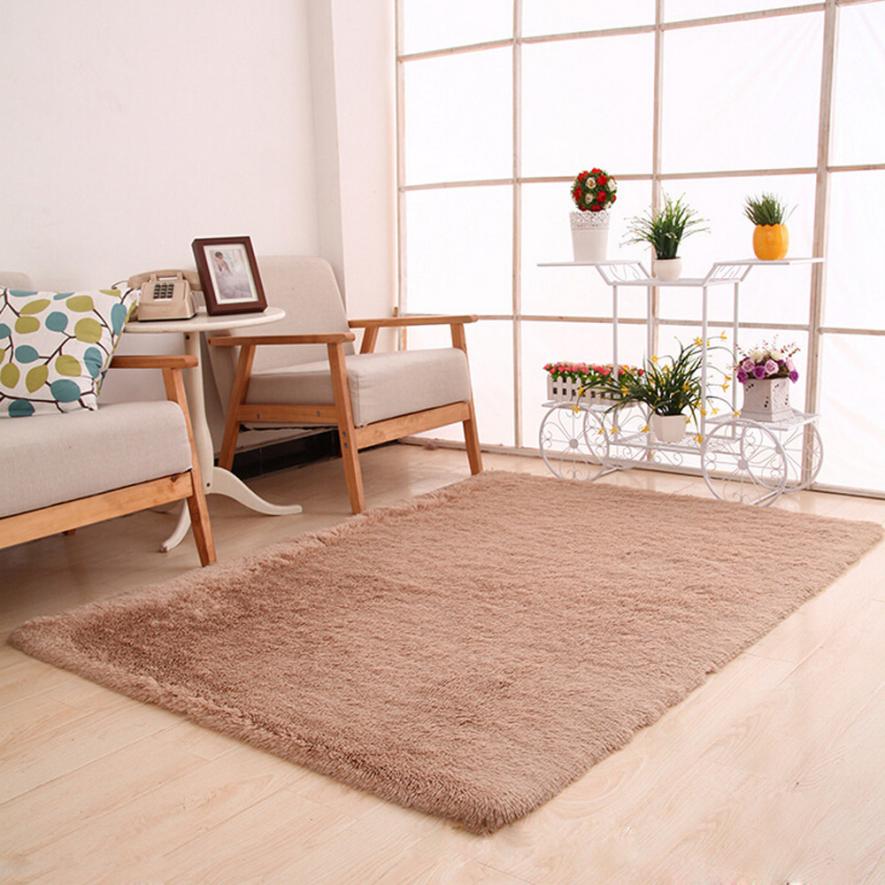 Tapis moelleux anti-dérapant Shaggy zone tapis salle à manger maison chambre tapis tapis de sol 50*80cm directe wu7 30 +: Jaune