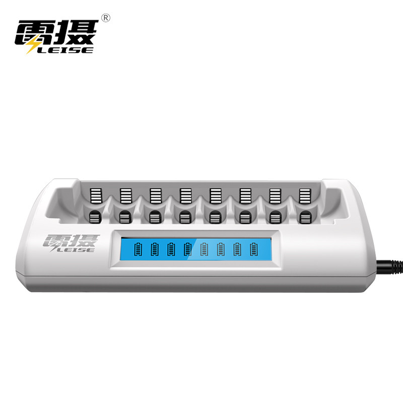 Leise Battery Charger C818A - AA AAA Ni-Mh 1.2V - LCD Display - Fast Charging - DC Input 12-18V: White / US