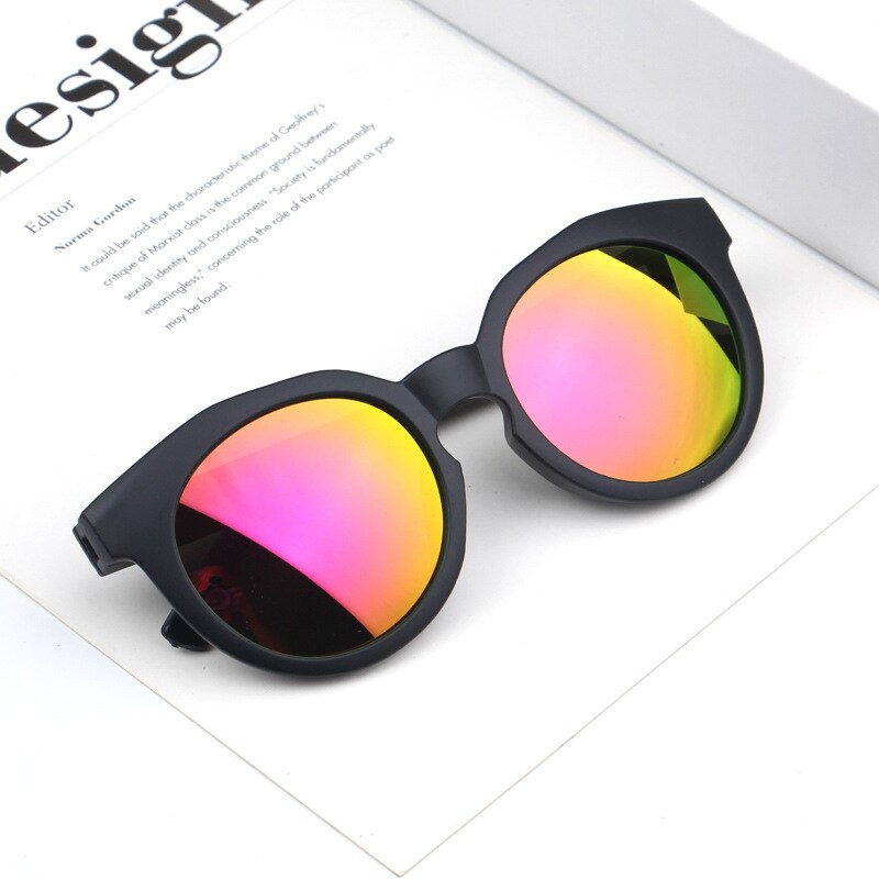 Crianças meninos meninas crianças óculos de sol máscaras lentes brilhantes uv400 proteção bebê ao ar livre colorido espelho reflexivo óculos de sol: D
