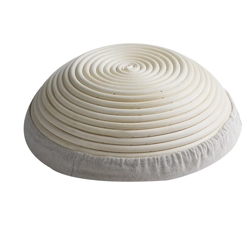Brotform tondo Banneton da 10 pollici per ciotola in Rattan a prova di Pannello e pasta (pasta da 1000G), spazzola per fodera per forchetta per Pannello inclusa