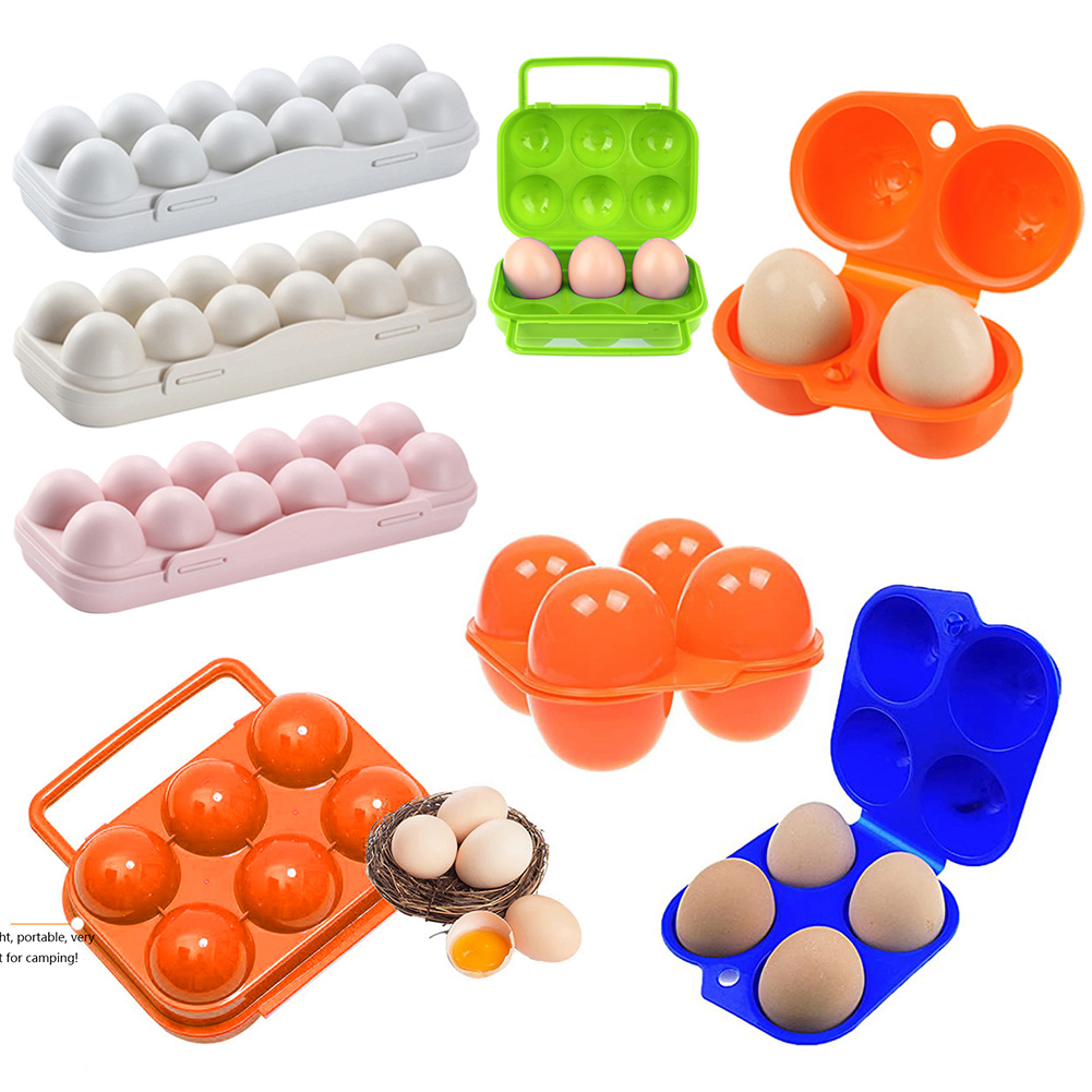 2/4/6/12 Grids Egg Storage Box Home Kitchen Organizer Egg Holder Container Case Portable Outdoor Camping Picnic Eggs Boxes Case