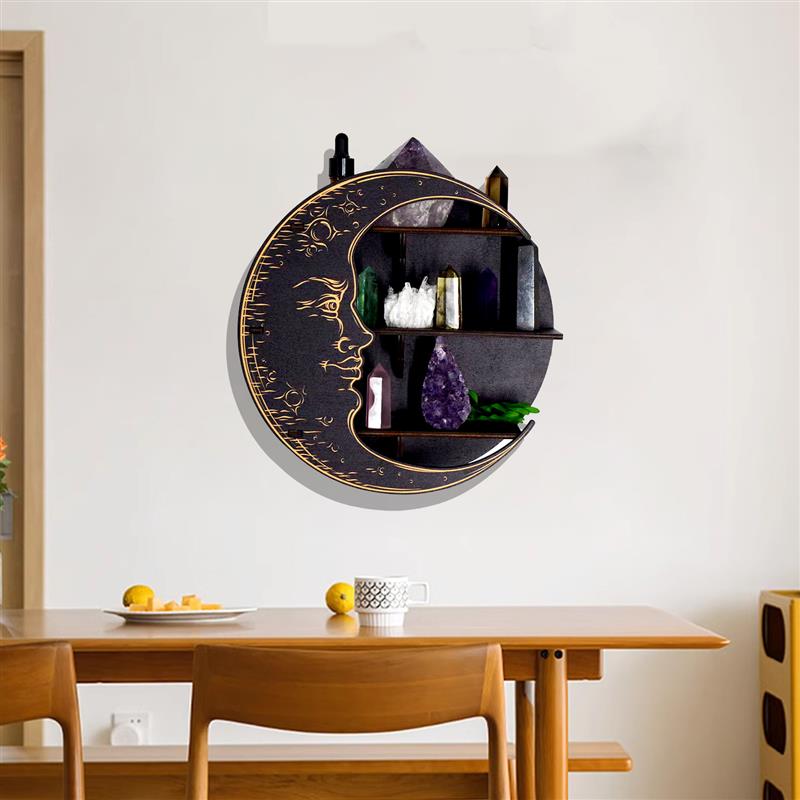 Estante de almacenamiento en forma de luna, molde de silicona INS, colgante de pared de viento, Molde de resina Epoxy hecho a mano, estilo gato, accesorios de decoración del hogar