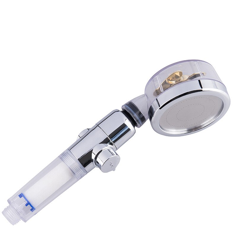 High Pressure Spray Nozzle 360 Degrees Rotating Rainfall Water Saving With Small Fan Hand-held Shower Head Bathroom Accessories