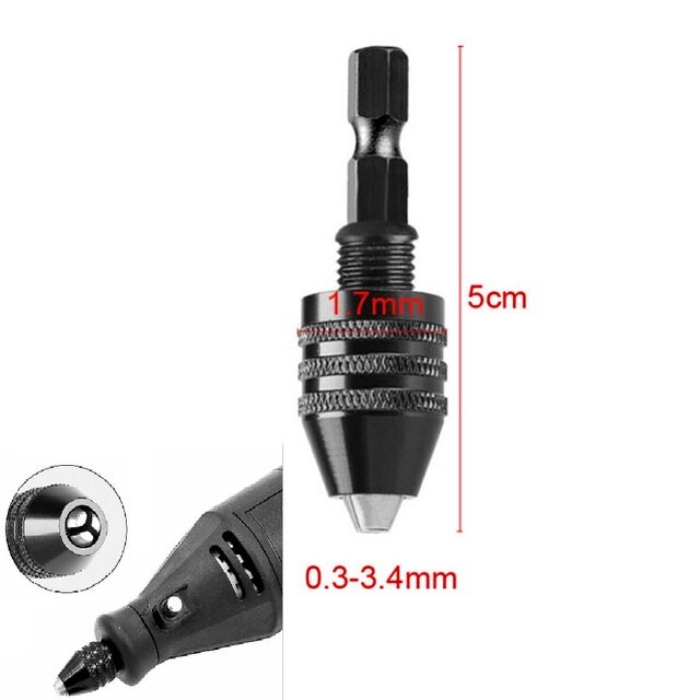 1/4" Hex Shank Quick Change Keyless Drill Bit Hex Shank Adapter Converter Tool Keyless Shaft Chuck Clamp Hex Shank Drill: 0 3 3 4mm