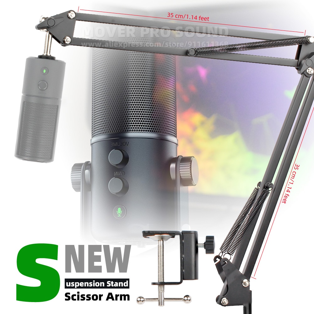 Soporte en voladizo para mesa Razer Seiren X Elite, brazo en forma de tijera para micrófono, estante de montaje superior de escritorio