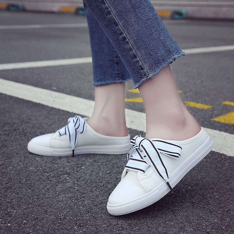 Damespantoffels halve schoenen zomer canvas veterschoenen damessneakers comfortabele pantoffels dames zomersneakers schoenen