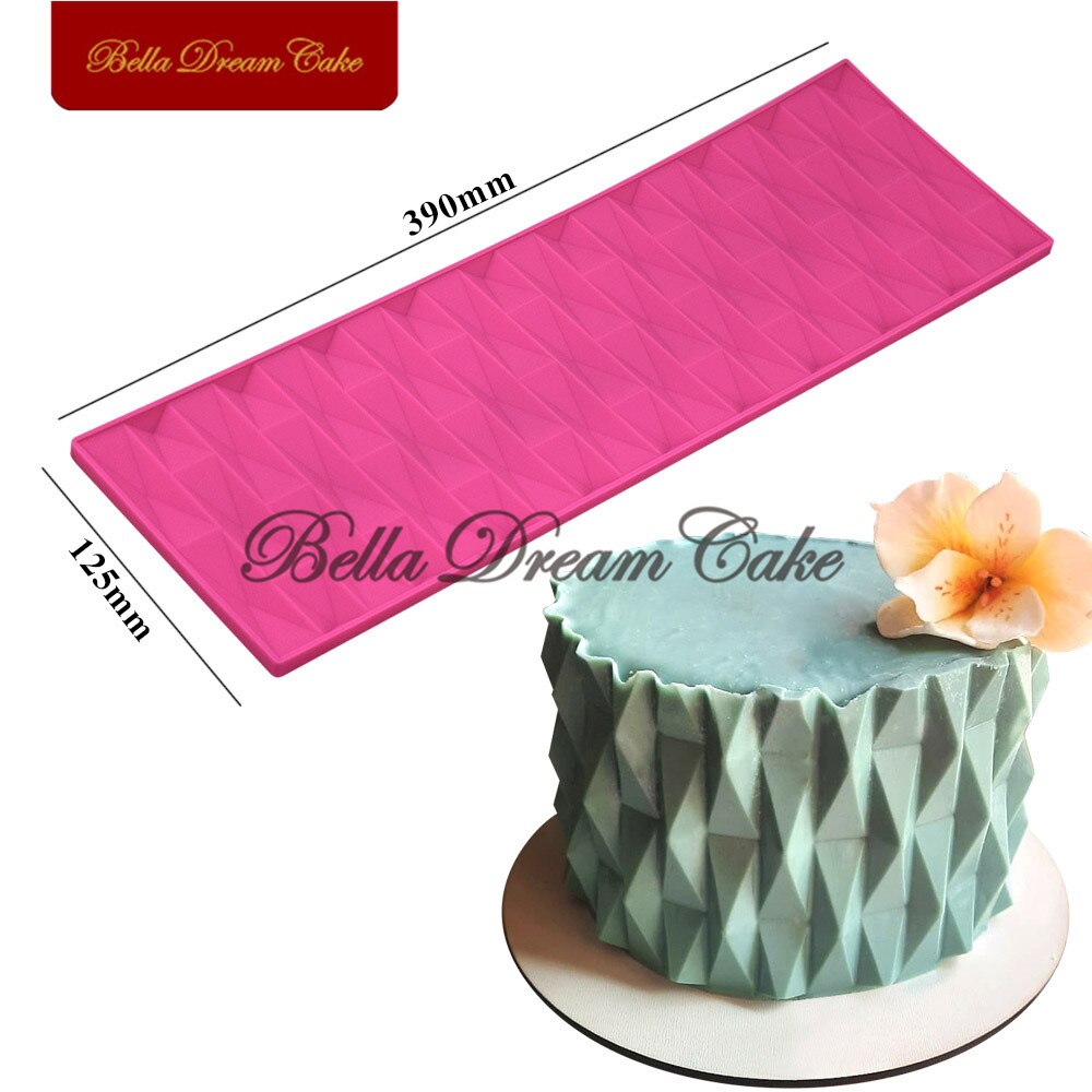 origami stampo in silicone stampi per torta fondente resina argilla padella stuoia di pizzo diamante design bordo strumenti di decorazione Sugarcraft Bakeware: LFM-78