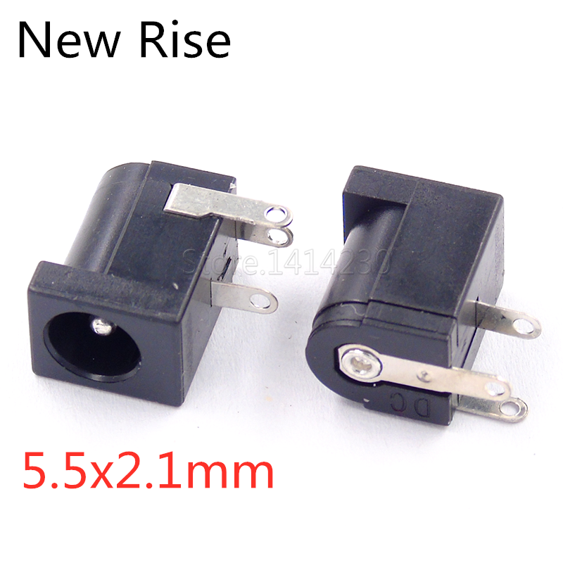 10PCS DC-005 DC Power Jack Socket Connector DC005 5.5x2.5mm 5.5x2.1mm 5.5x1.7mm 4.0 4.8x1.7mm 3.5x1.35mm Plug-in 3Pin: Dark Grey
