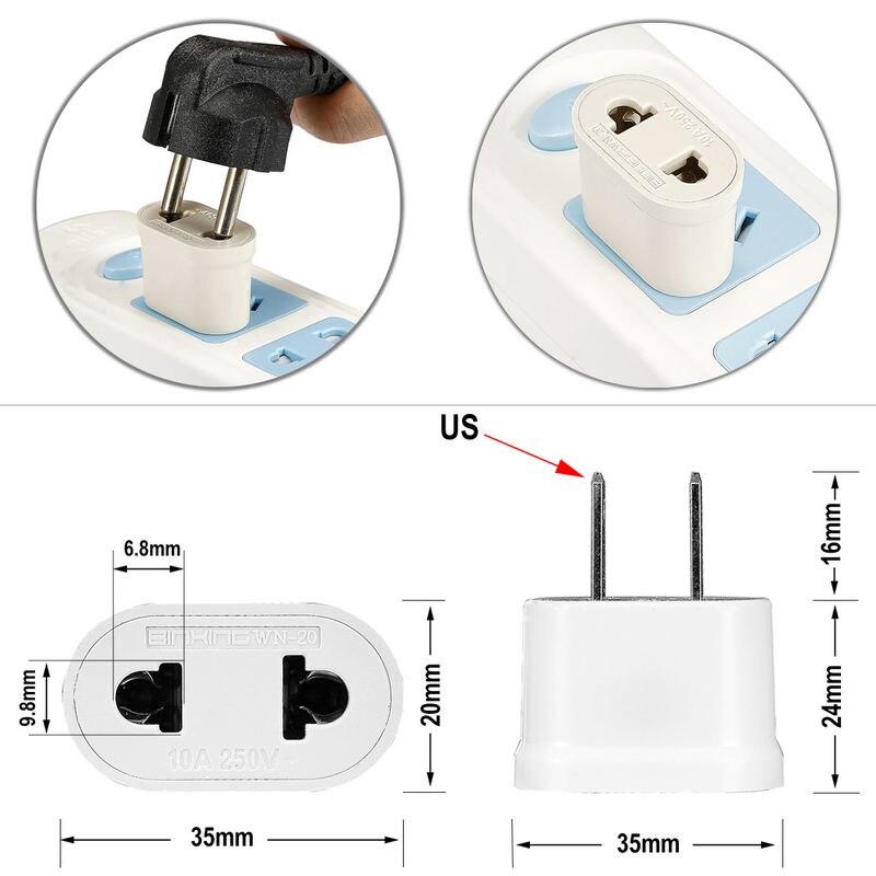 EU Plug Adapter AU Australian Zealand Power Adapter Plug Converter US to EU Plug Travel Adapter Sockets Charger Outlet