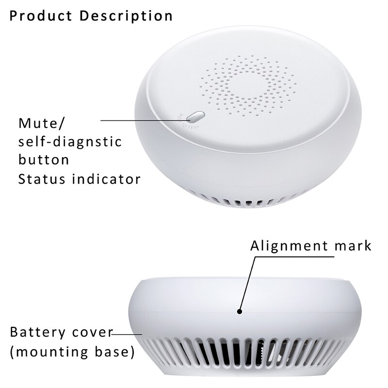 Détecteur de fumée intelligent Tuya Zigbee, alarme incendie, son progressif, capteur de fumée photoélectrique, fonctionne avec Tuya Zigbee Hub