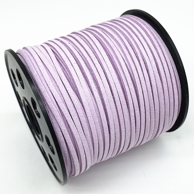 Cordón plano de gamuza trenzada de imitación, cuerda de rosca hecha a mano de cuero de terciopelo coreano de 5 yardas y 3mm para DIY, suministros de joyería # Ro: 10