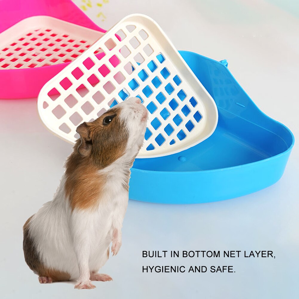 Plastic huisdier katten konijn toilet trainer hoek kattenbak voor katten toilet gaas vierkante potty trainer rat hamster hoek kattenbak