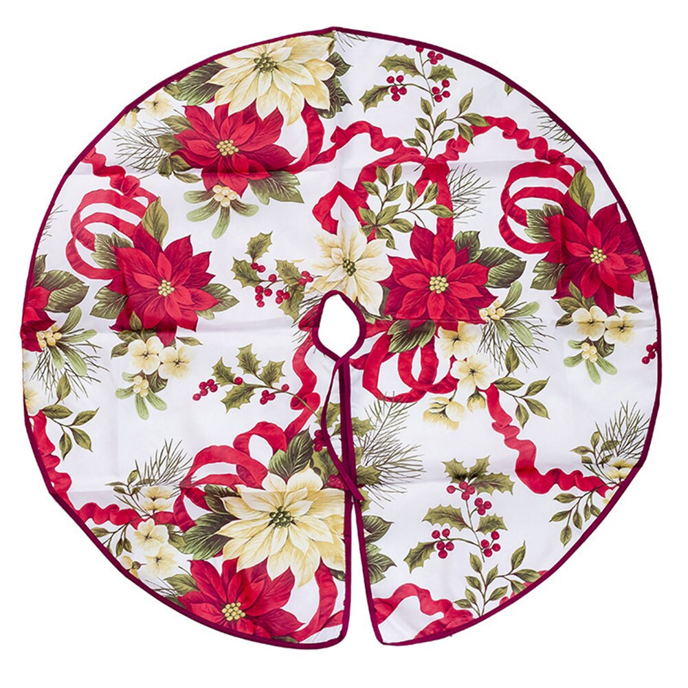 60/90cm kerstboomrokjes met bloemenprint als vloermat voor een kerstfeest of festival, kerstversiering voor een kleine boom: Typ een / 60cm
