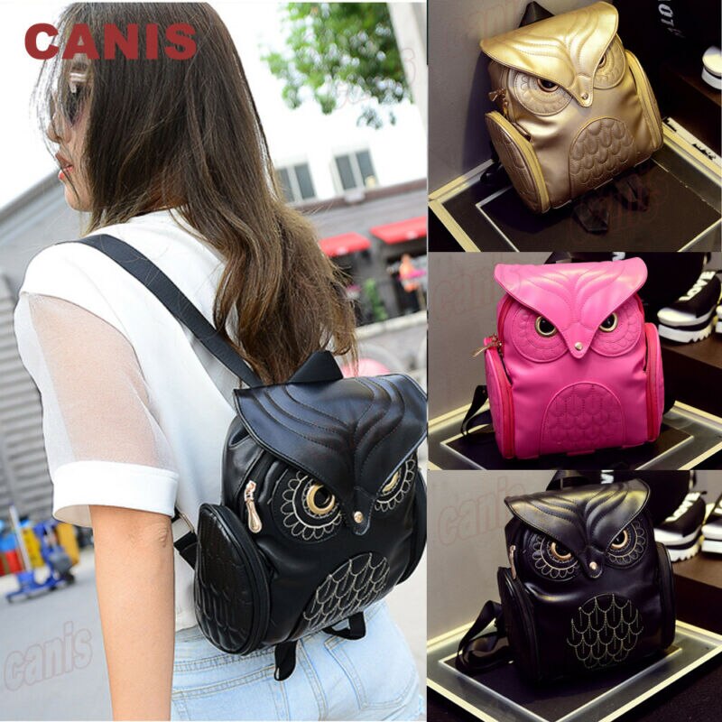 Mochila feminina da moda, bolsa de ombro, de coruja