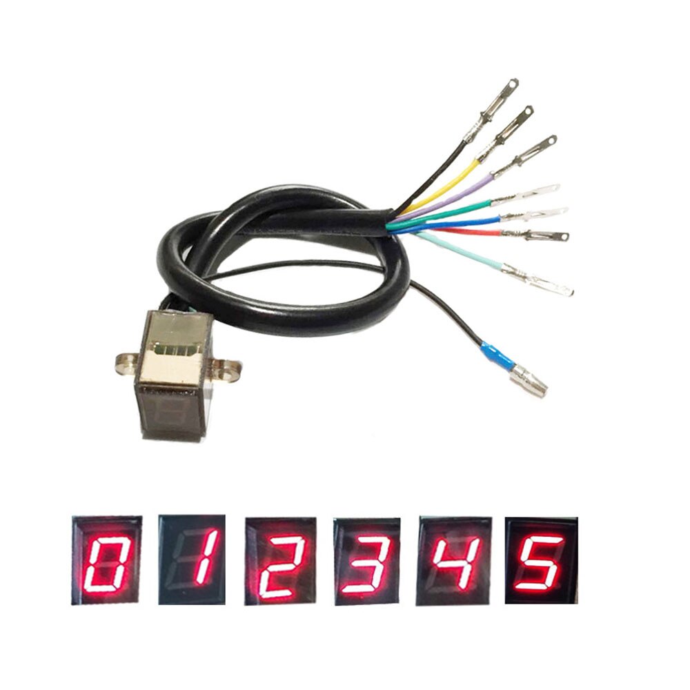 Stijl 5 Speed Universal Motorfiets Digitale Display Led Motocross Off-Road Moto Licht Neutraal Gear Indicator Monitor: Rood