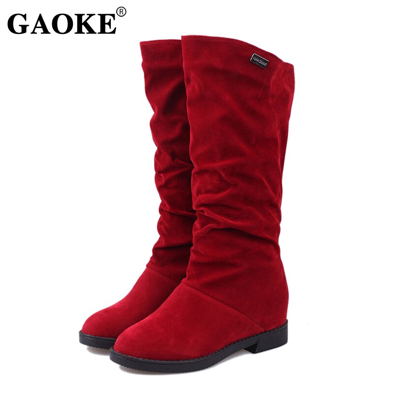 Vrouwen Winter Schoenen Knie Hoge Laarzen Plus Big Size Faux Suede Vrouwen Schoenen Winter Vrouwen Winter laarzen