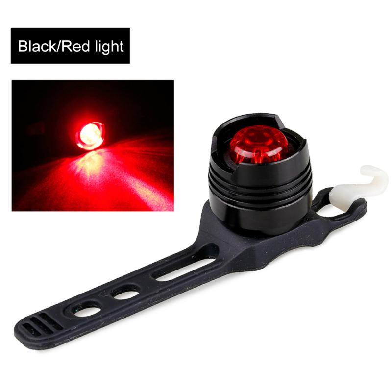 Waterproof Bicycle Tail Light LED Mountain Bike Rear Light Outdoor Cycling Gem Safety Warning Light Powered By 2032 Batteries: A01-Black