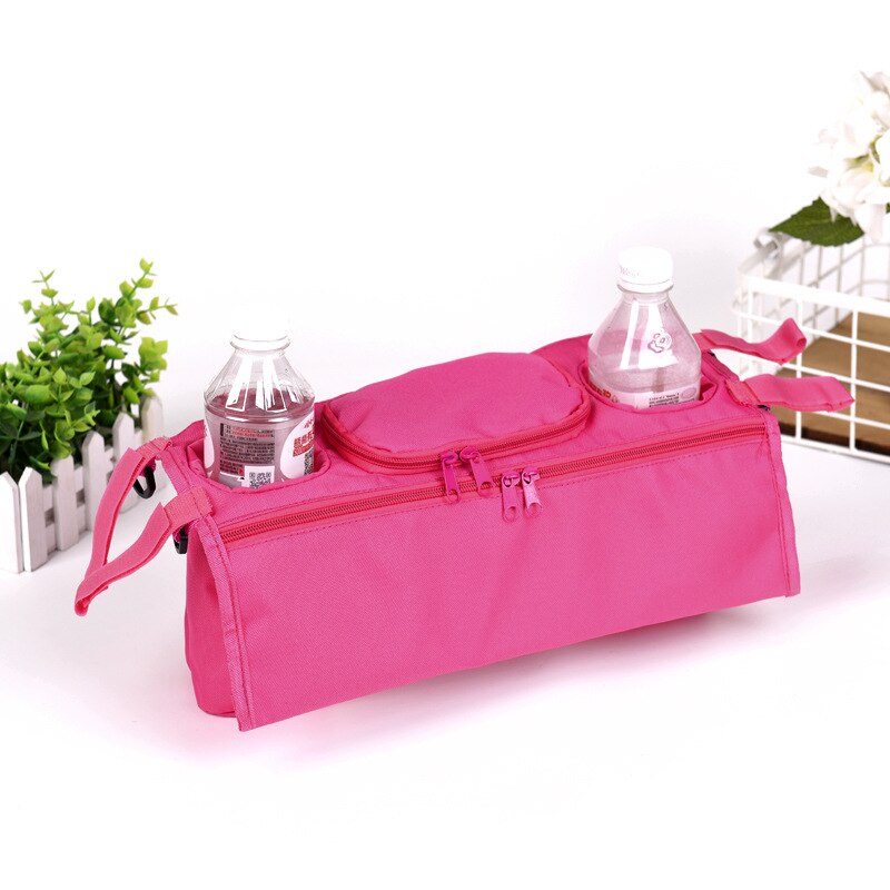 Portable Baby Feeding Milk Bottle Holder Universal Stroller Bag Diaper Bag Breast Milk Warmer Insulation Bag Storage Tote BB5069: rose