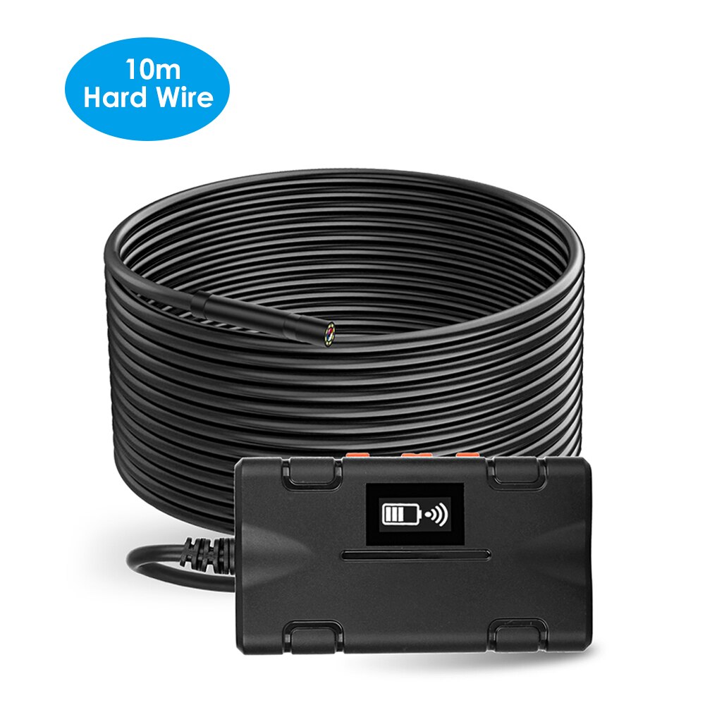 Endoscopio Industrial WiFi inspección por boroscopio cámara de alta definición 1080P 8mm de diámetro lente integrada 8 Uds LED ajustables IP67: 10m Hard Wire