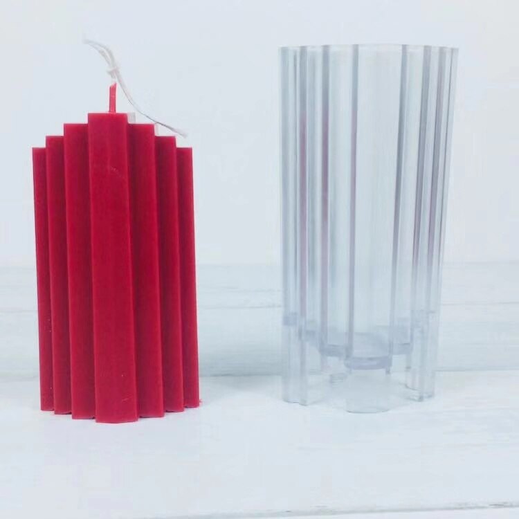 MILIVIXAY moules à bougies en plastique | 1 pièces, moules à bougies pour la fabrication de bougies, pilier/carré/cylindre/boule, artisanat Bougie: 8