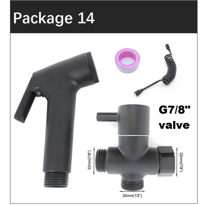 ABS Zwart Toiletsproeier kraan kit bidet Watersproeier klysma Badkamer schoner douchekop slang wc douchette kraan accessoires a1: Oranje