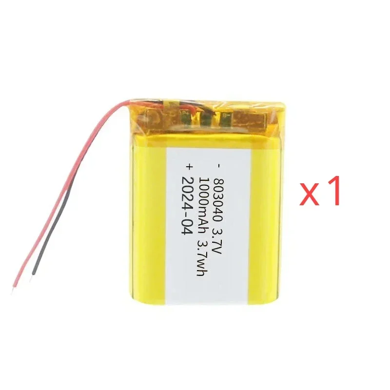 3.7v stk. 1000 mah 803040 litiumpolymerbatterier li-po genopladelige celler til legetøjs-powerbank gps bærbar computer højttaler campinglamper gør-det-selv: Lilla