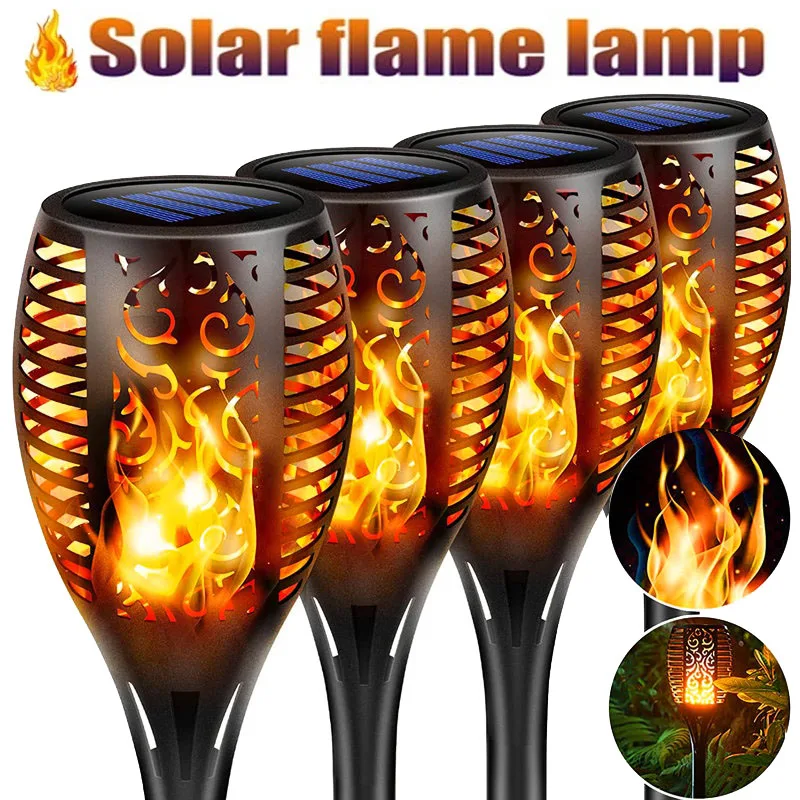 4/2/1Pcs Solar Flamme Lichter Taschenlampe Flackern Licht Wasserdicht Garten Dekoration Im Freien Rasen Tiki Led Pfad Yard terrasse Boden Lampe