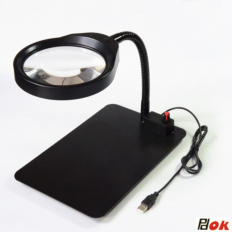 5x 8x 10x Lupe LED Schreibtisch Licht Tageslicht Lupe Tisch Lampe 48 LED Multi-funktion Schreibtisch Vergrößerungs Lampe
