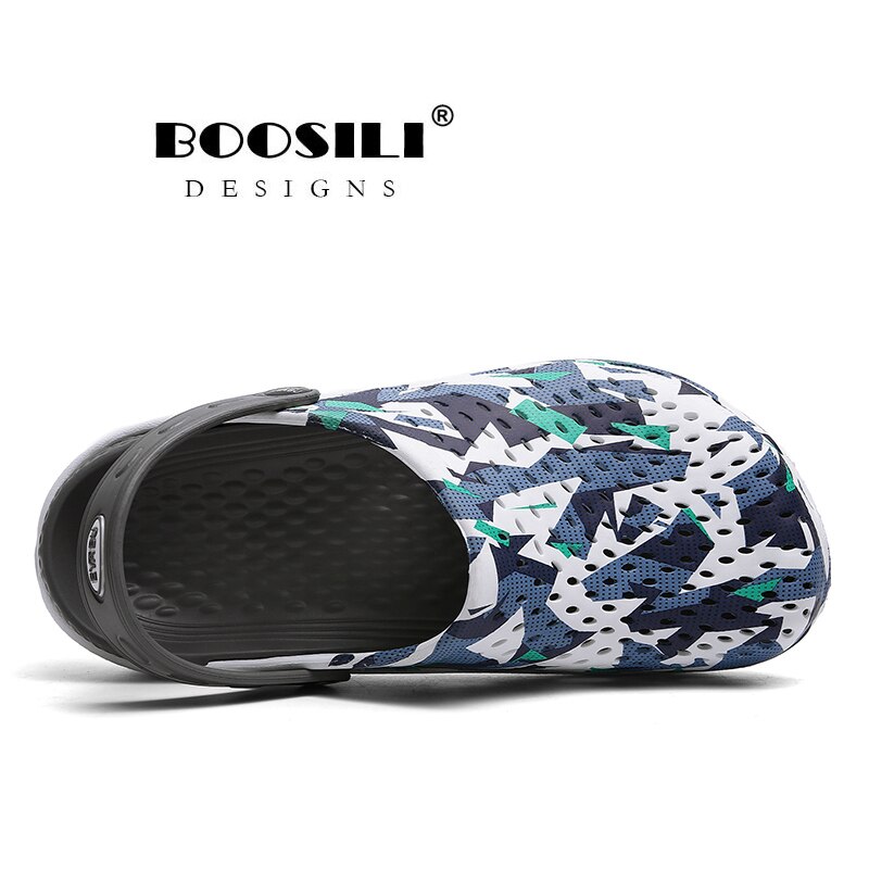 , sandalias para hombre, estilo de verano, sandalias de goma Eva con huecos, zuecos, zapatillas de transpirables para playa, calzado para jardín iluminado