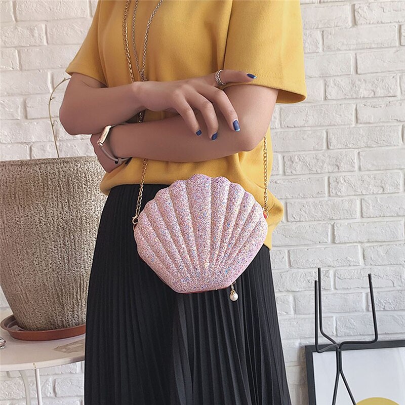 PC Pailletten Shell Schulter Taschen Frauen Wilden Umhängetasche Damen Casual Kette Student Handtasche bolsas de mujer Kreuz Körper a4