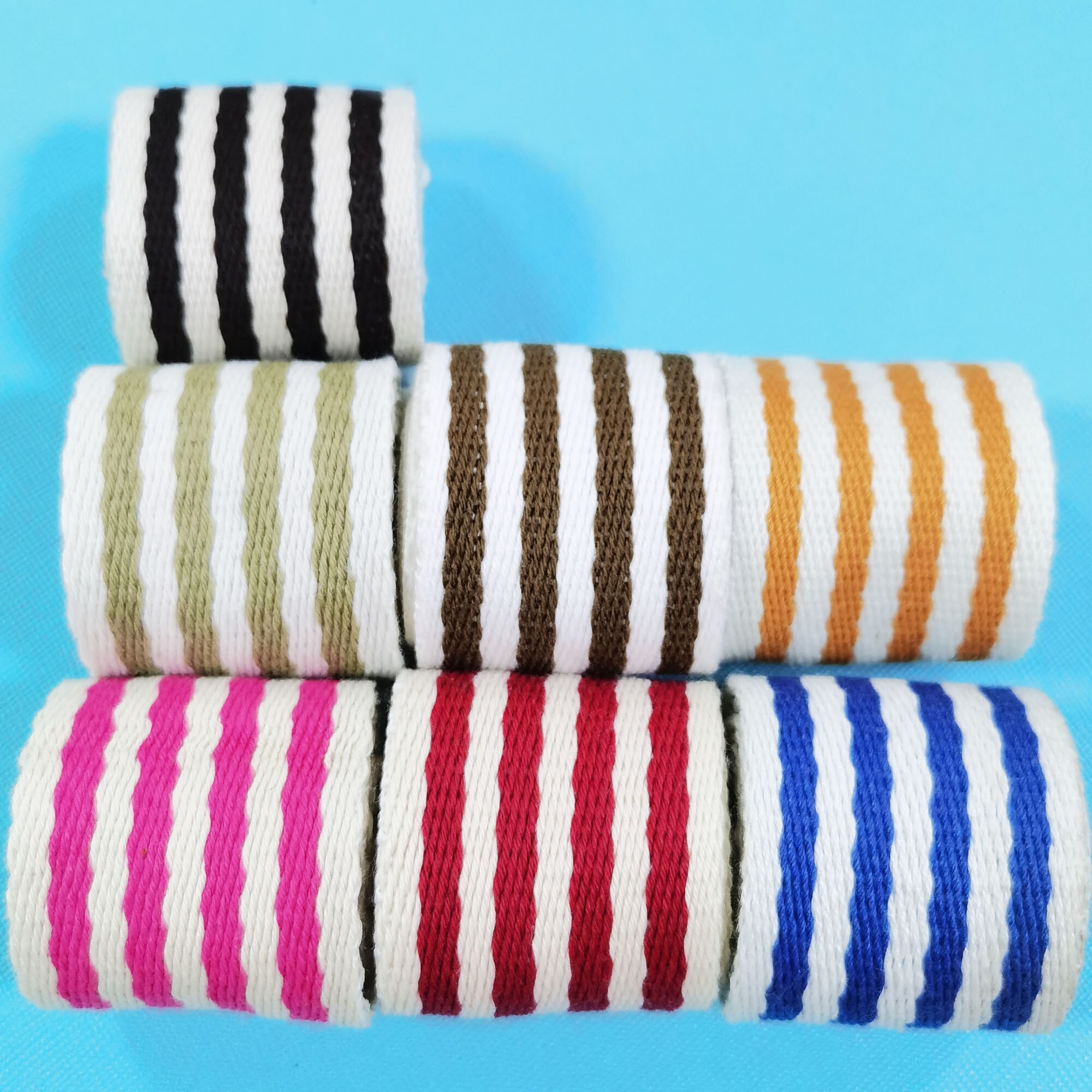 38mm Coloful Polyeste Webbing Striped Heavy weight Purse Straps Belting Bag Bandles Bag Strap for Tote Bag Upholstery Webbing