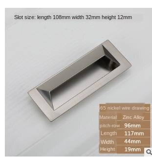 1Pcs Brushed Brass Matte Black Aluminum White Recessed Flush Barn Sliding Door Finger Pull Furniture Closet Drawer Pull: Aluminum White / 96MM
