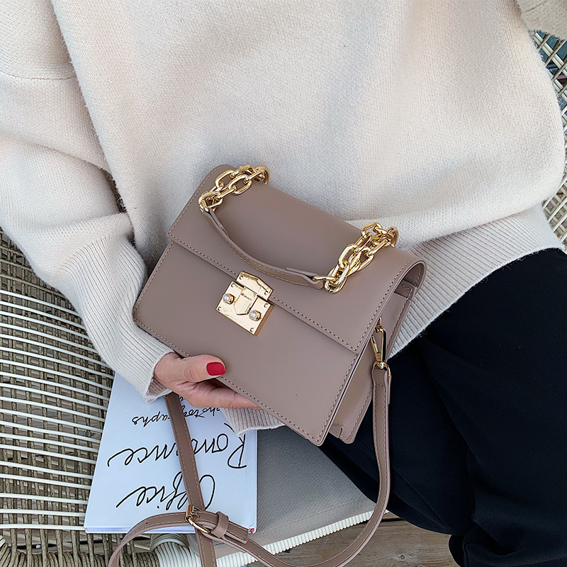 Female Chain Tote bag PU Leather Women's Handbag Lock Shoulder Messenger Bag