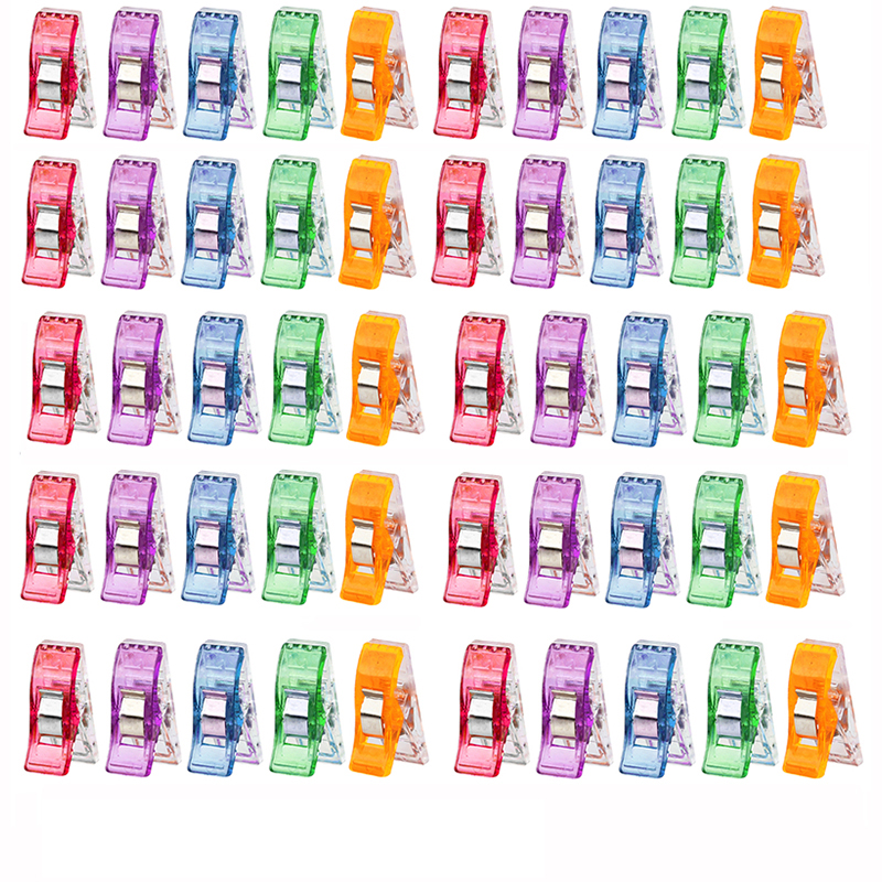 50 pièces Clips de couture Clips colorés polyvalents en plastique artisanat crochet tricot sécurité vêtements Clips couleur reliure Clips papier