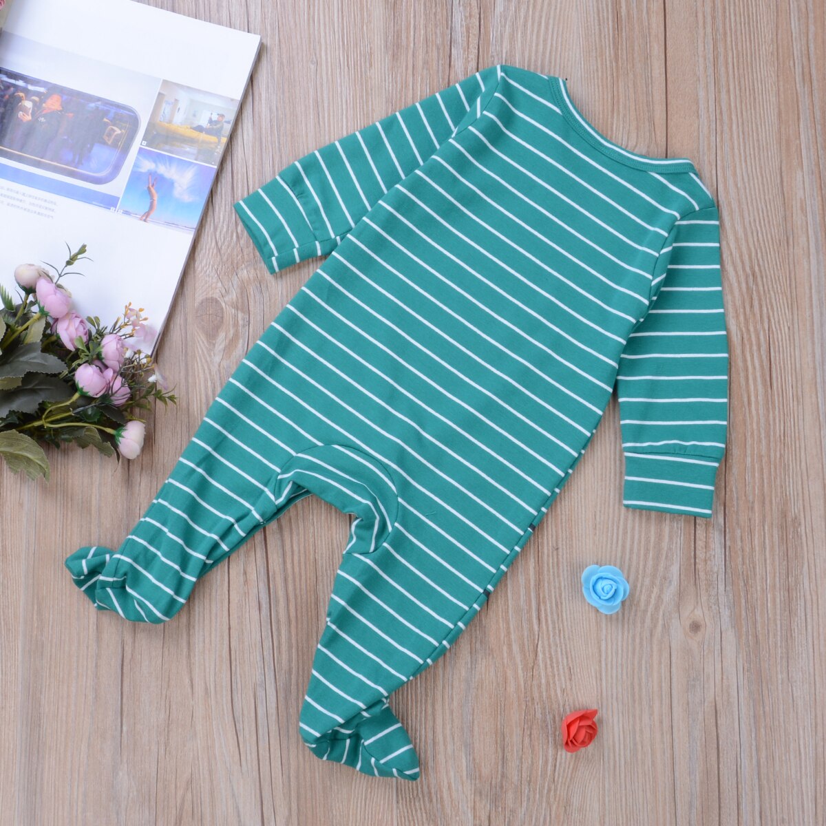 infant newborn boy girl wrapped Footies jumpsuit cotton comfortable cute printed long sleeve palysuit 0-6M baby clothes