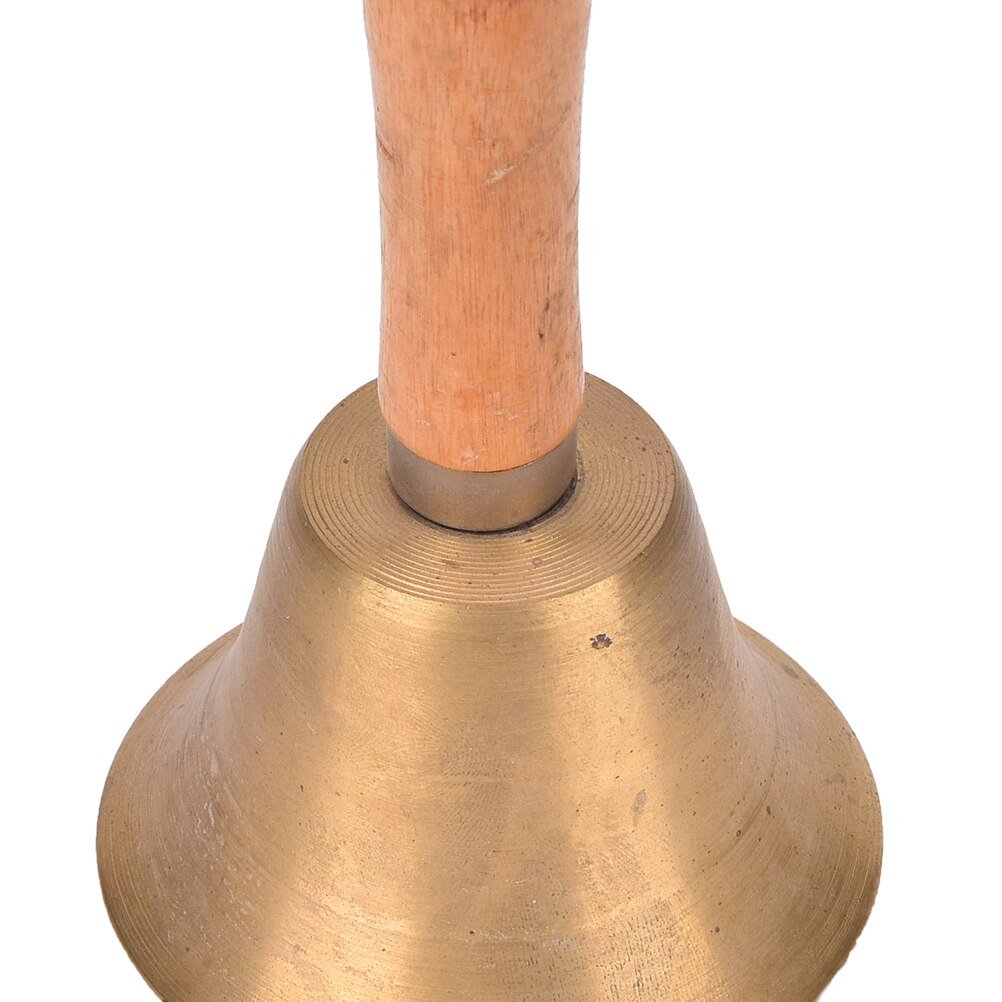 Minfuerang Super luide Handbel, massief messing bel met houten handvat