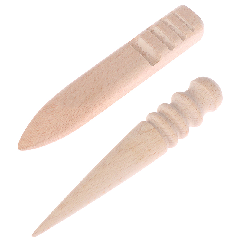 Artesanal haste de polimento de couro artesanato bordas slicker redonda madeira leathercraft ferramenta
