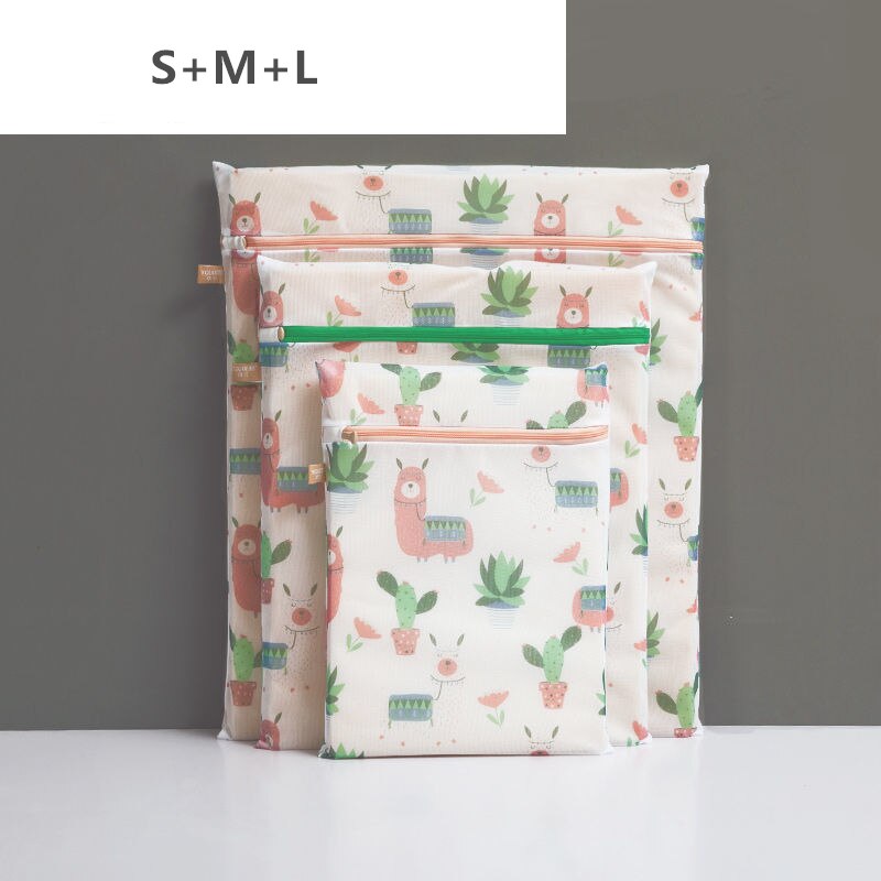 3 Stks/set Waszak S/M/L Outdoor Reizen Kleding Opslag Tassen Nordic Verse Afdrukken Rits Organizer Anti-Kronkelende Lingerie Protec: Style C-3 Pieces