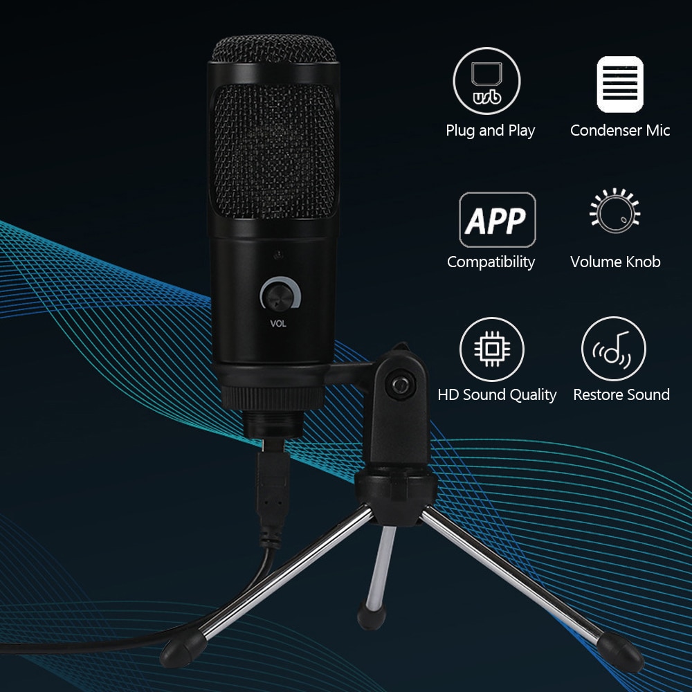 Micro USB micro Plug and Play pour ordinateur ordinateur portable USB prise support Studio Podcasting enregistrement micro fone karaoké micro