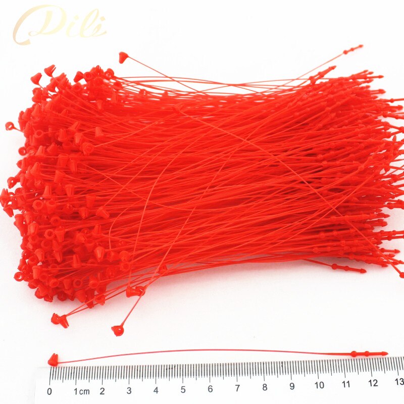 1000pcs/lot 5'' red hang tag loop lock garment tag loop lock price label tag fastener