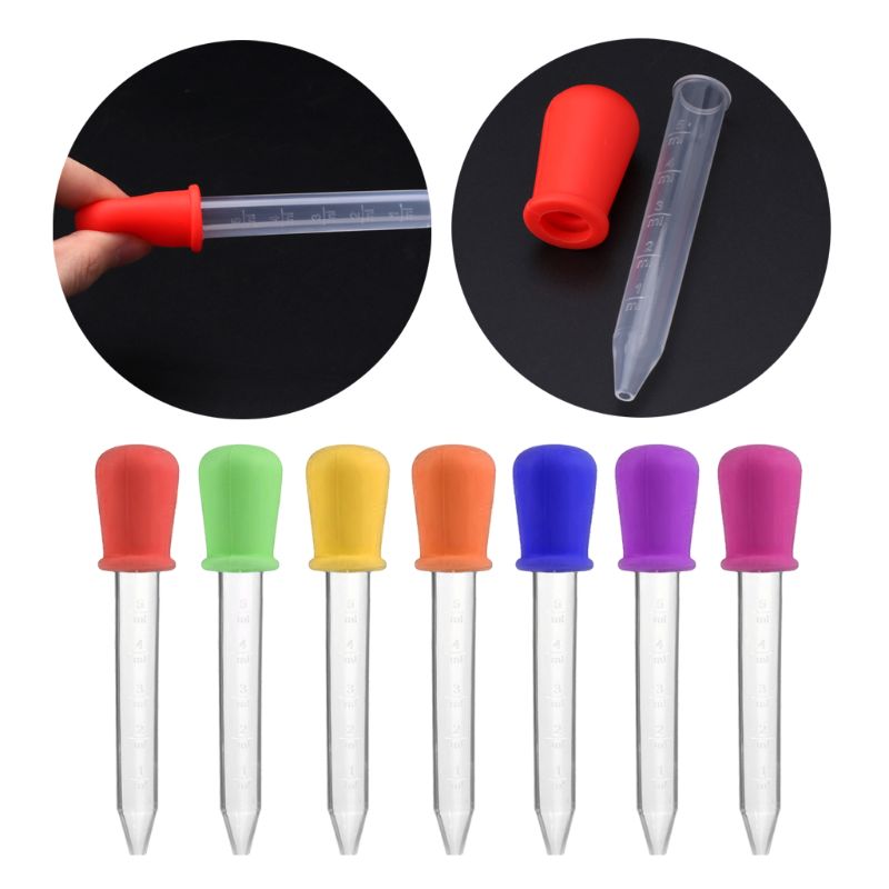 5ml Silicone Pipette Liquid Food Dropper Plastic Baby Feeding Dropper Spoon Burette Infant Utensils