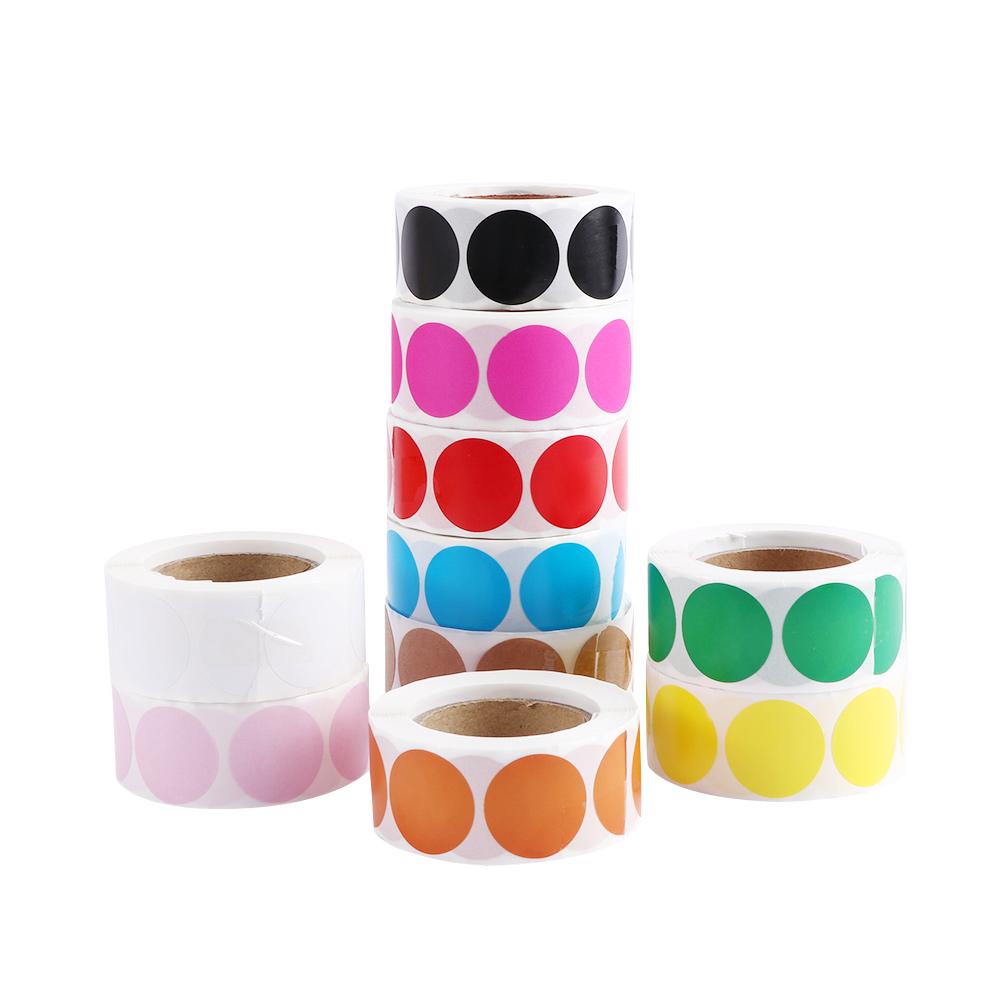 White code Round Stationery 1 Inch 500 Pcs /Roll Color Labels Stickers Chroma Label Stickers Mark stickers Dot Labels Stickers