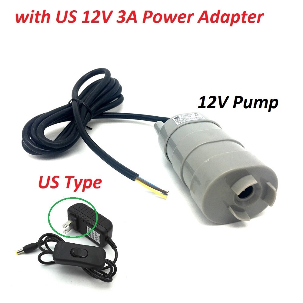 jovtop JT-550 DC 12V 24V 1000L/H Max Flow Rate Submersible Water Pump: Black with US12V3A