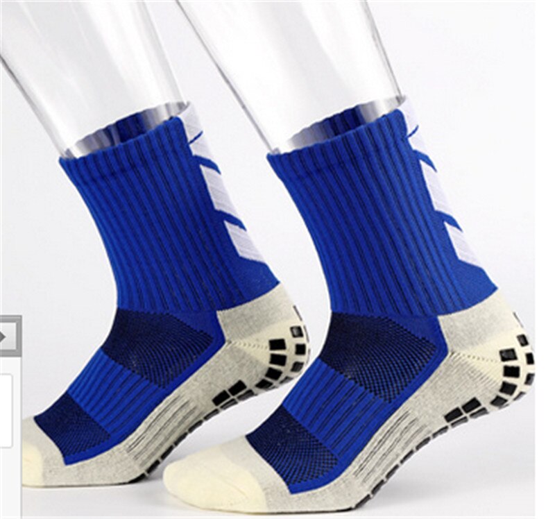 Voksen udendørs fodboldcykel sokker skridsikre slidstærke åndbare sports mænd fodbold sokker absorberer sved kvinder sports sokker: Blå