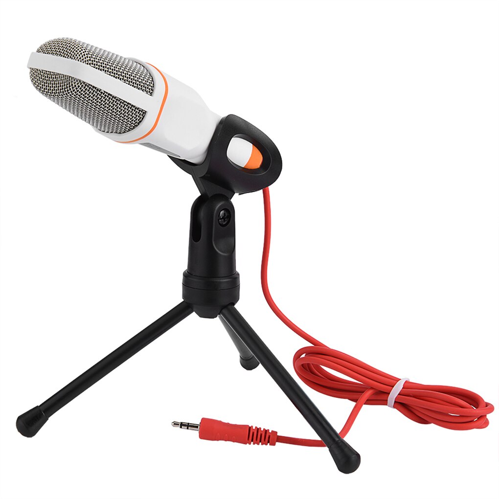 SF-666 Handheld Microphone 3.5mm Jack Wired Sound Stereo Mic With Stand Tripod For Desktop PC