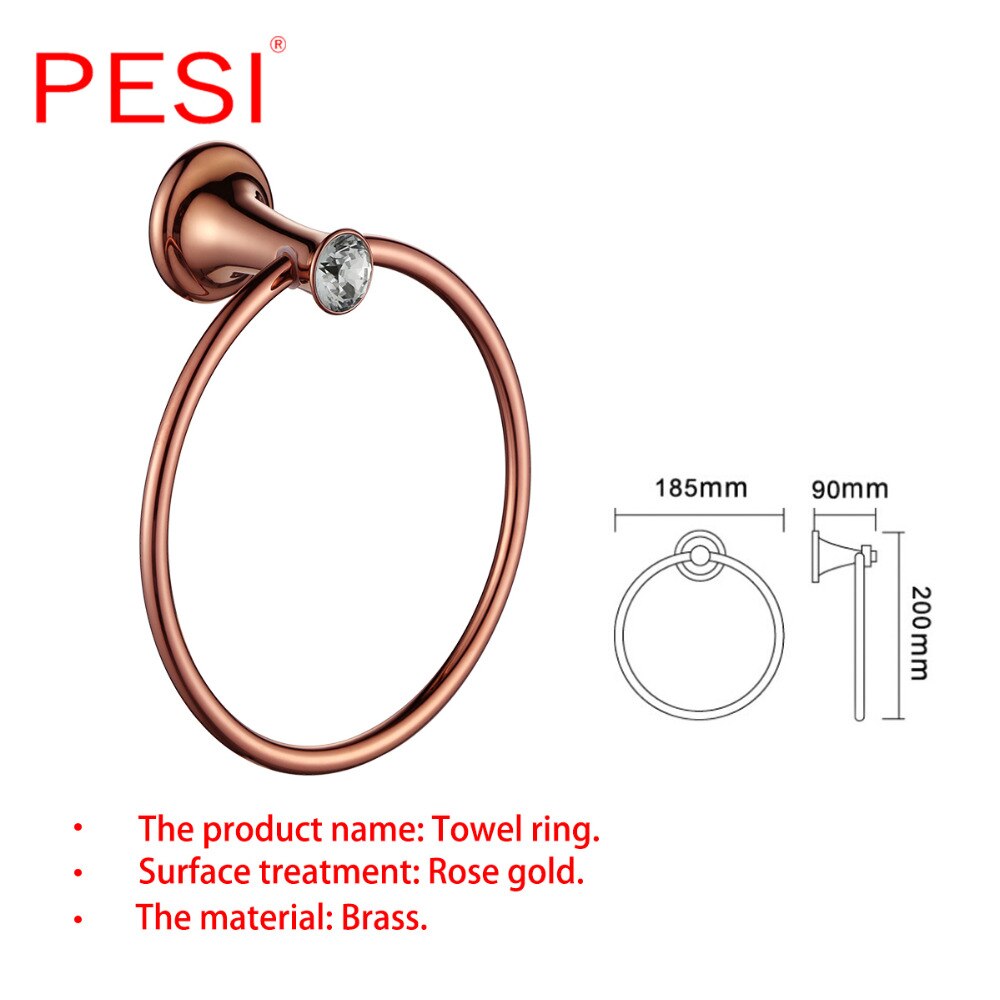Conjuntos de accesorios de baño de latón macizo Conjunto de accesorios de baño de lujo europeo Productos de baño retro Oro rosa.