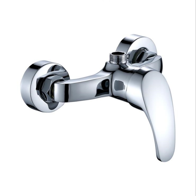 Chrome Polished Wall Mounted Bathroom Faucet Mixer Tap Bath Tub Valve Shower Faucets Single Handle Cold And Water