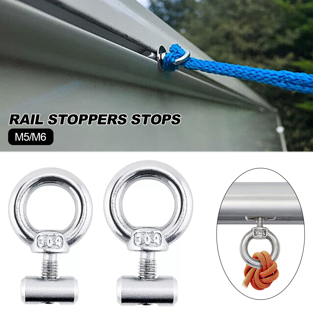 2 Stuks M5/M6 Rv Caravan Luifel Rail Stoppers Stopt Camper Camper Zilver Rvs Camper Onderdelen